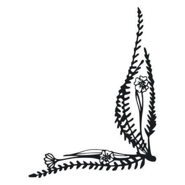 Sticker 03X 08 plant 1769 - Graphic design featuring plants with long leaves and flowers.