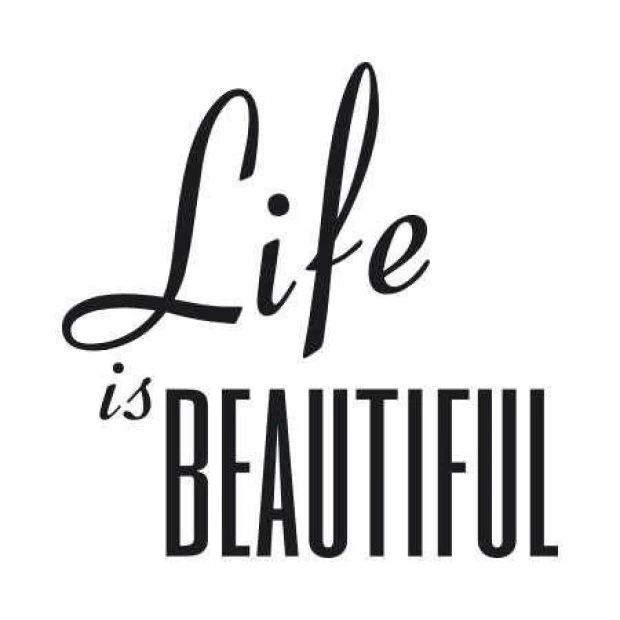 Sticker 03X 16 life is beautiful 1746 - Graphic design with elegant font, text in varying sizes.