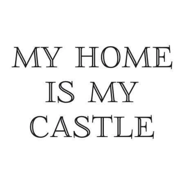 Sticker 03X 21 my home is my castle 1727 - Graphic design. Text in uppercase, simple font style.
