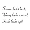 Sticker 03X 23 sorrow looks back 1757 - Graphic design with elegant font arranged in three lines.