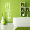 Sticker 03X 02 wildflowers 1781 - Bathroom decor with a green wall and modern white furniture.
