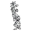 Sticker 03X 02 strawberries 1771 - Graphic design featuring a vertically growing branch with strawberries and leaves.