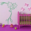 Sticker 03X 08 flower 1799 - Decor in a child\'s room. Light-colored walls, furniture in shades of pink and green.