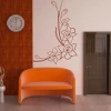 Sticker 03X 08 flowers 1800 - Hall decor with orange and white wall, sofa in color.