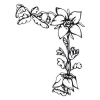 Sticker 03X 08 floral design 1798 - Graphic features flowers and leaves in black outline.