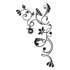 Sticker 03X 09 plant ornament 1794 - Graphic design. Black stylized plants and flowers on a white background.