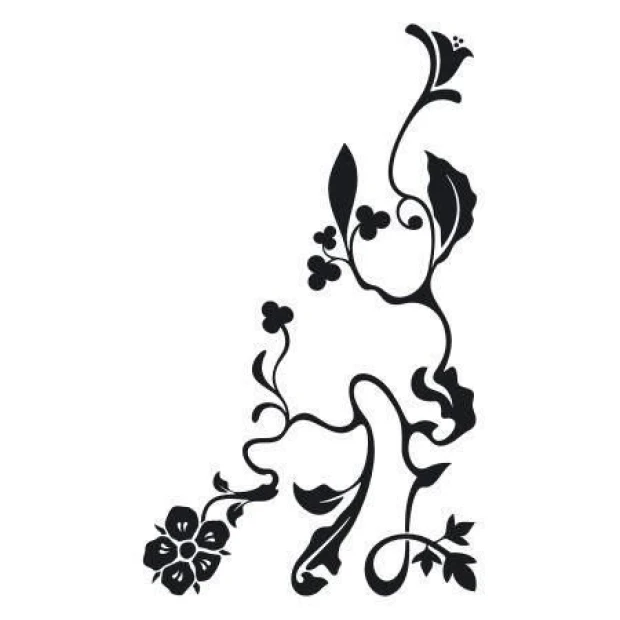 Sticker 03X 09 plant ornament 1795 - Graphic design featuring flowers and twisting vines.