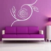 Sticker 03X 12 rose flower 1803 - Living room arrangement. Purple walls, pink sofa.