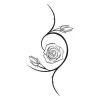 Sticker 03X 12 rose flower 1803 - Graphic design featuring a rose and buds on twisting stems.