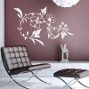 Sticker 03X 23 floral ornament 1772 - Living room arrangement. Burgundy wall, gray furniture.