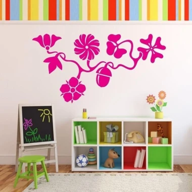 Sticker 03X 23 plant ornament 1779 - Decor for a child\'s room. Light-colored walls, pastel furniture.