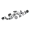 Sticker 03X 25 plant ornament 1787 - Graphic design featuring black, stylized plants and flowers in various shapes.