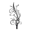 Sticker 03X 01 flower 1813 - Graphic design featuring flowers with long stems and spiral branches.