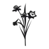 Sticker 03X 09 flower 1805 - Graphic design. Black flower outline with leaves on a white background.