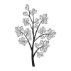 Sticker 03X 15 tree 1819 - Graphic design. Black tree outline with leaves on a white background.