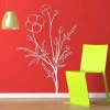 Sticker 03X 15 flowers 1811 - Room arrangement with red walls and a green chair.