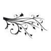 Sticker 03X 21 branch 1815 - Graphic design. Black branch with delicate leaves and spiral elements.