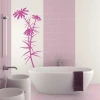 Painting template 03X 01 flower 1806 - Bathroom arrangement with pink walls and modern sanitary furniture.
