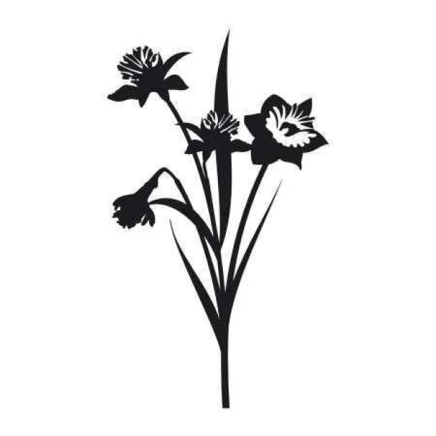 Painting template 03X 09 flower 1805 - Graphic design featuring flowers with long stems and leaves.