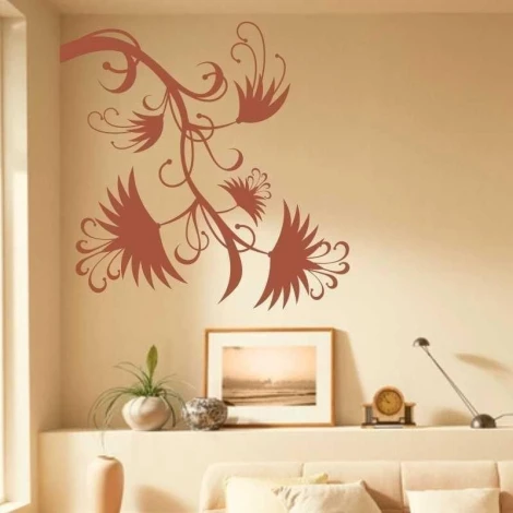 Painting template 03X 16 flower 1804 - Living room arrangement with light walls, minimalist furniture, and natural light.