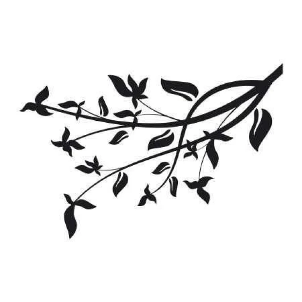 Painting template 03X 23 branch 1816 - Graphic design featuring branches and leaves in a dynamic composition.