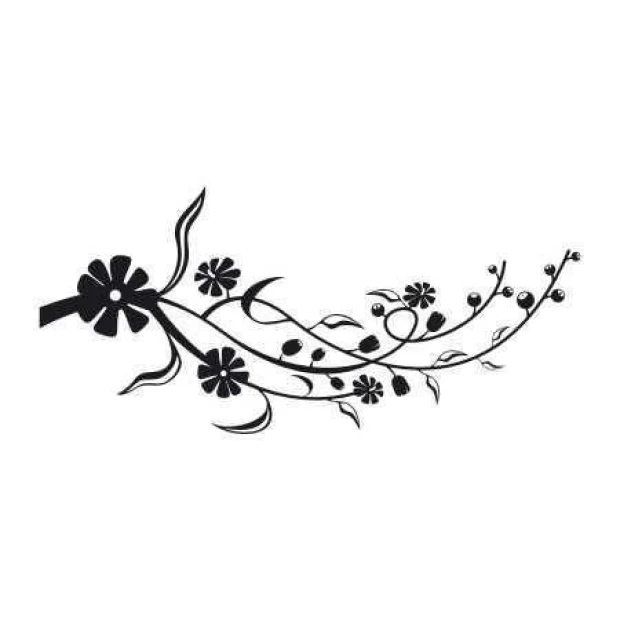 Painting template 03X 24 branch 1807 - Graphic design featuring branches, flowers, and leaves in various shapes.