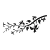 Painting template 03X 24 branch 1817 - Graphic design. Long shape of branch with leaves and flowers.