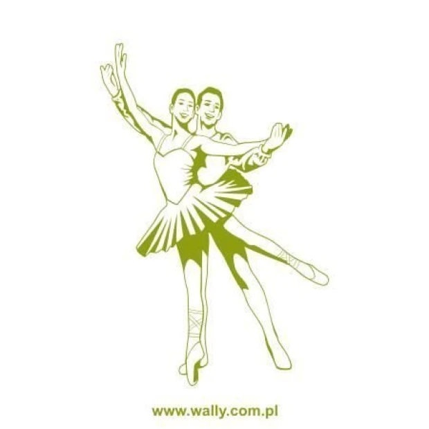 Dancer painting template 1173 - Graphic design featuring two dancers in dynamic poses with clear lines.