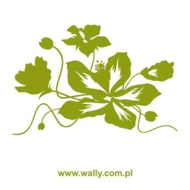 Floral painting template 1197 - Graphic design featuring flowers of various shapes with long stems and leaves.