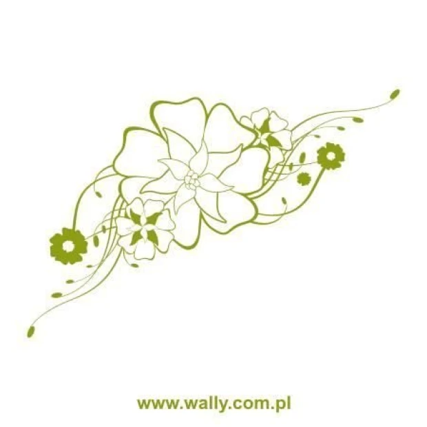 Floral painting template 1201 - Graphic design with delicate flower shapes and twisting stems.