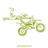 Motocross painting template 1170 - Graphic design featuring a motorcyclist in mid-jump with dynamic lines and contours.