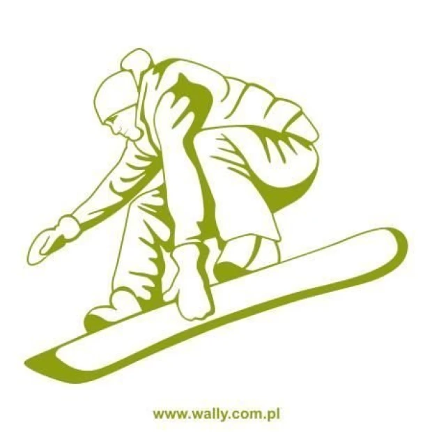 Snowboarder painting template 1166 - Graphic design featuring a snowboarder in a dynamic pose with raised legs.