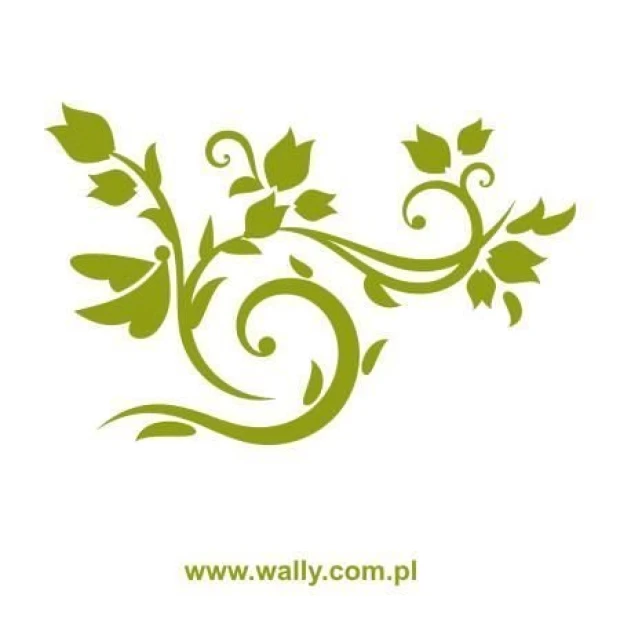 Floral painting template 1237 - Graphic design featuring leaves, arches, and spiral lines.