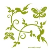 Butterfly painting template 1220 - Graphic design featuring butterflies and leaves in swirling lines.