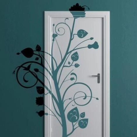 Elegant teal tree wall art, perfect for modern interiors, adding character and style.