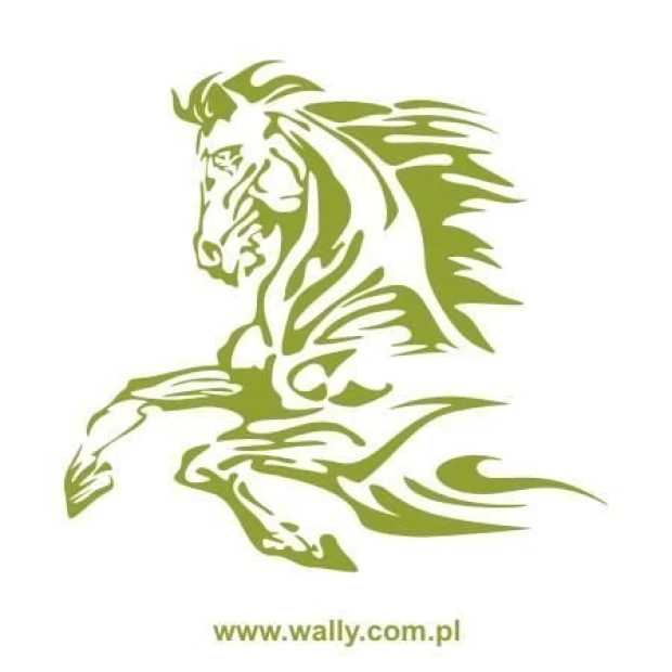 Painting template horse 1212 - Graphic design featuring a horse in motion with dynamic lines and flowing shapes.