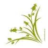 Painting template mak 1219 - Graphic design featuring three stylized flowers and leaves on long stems.