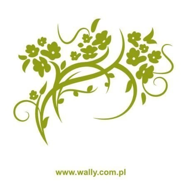 Plant ornament painting template 1243 - A design featuring swirling lines and floral motifs.