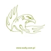 Eagle painting stencil 1204 - Features a dynamic design of an eagle with flowing lines and wing shapes.