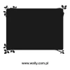 Chalk sticker 004 butterfly leaves - Graphic design. Black background with leaves in corners and rectangular shape.