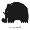 Chalk sticker 010 elephant - Graphic design. Black elephant with clear outlines and large ears.