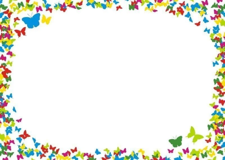 Dry-erase board 012 - Graphic design with colorful butterfly shapes on a white background.