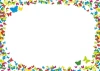 Dry-erase board 012 - Graphic design with colorful butterfly shapes on a white background.