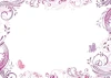 Dry-erase board 015 - Graphic design with pink and purple floral patterns and butterflies in the corners.
