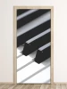 Piano door wallpaper 138 - Graphic design featuring black and white piano keys.