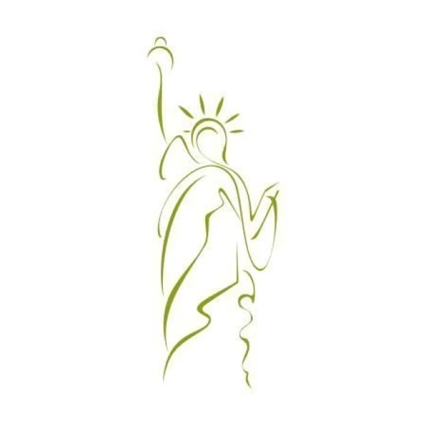 Liberty Statue painting template 1279 - Graphic design featuring a silhouette with an raised arm and flowing drapery.