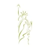 Liberty Statue painting template 1279 - Graphic design featuring a silhouette with an raised arm and flowing drapery.