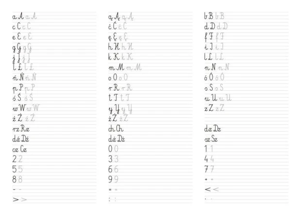 Magnetic dry-erase writing board 004 - Graphic design with visible letters, numbers, and lines layout.