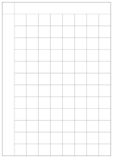 Lean planner dry-erase board 002 - Graphic design with a grid of rectangles on a white background, divided into equal sections.