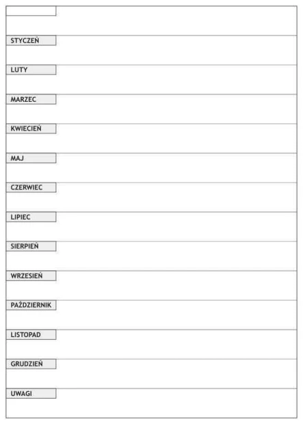 Annual lean planner dry-erase board 007 - Graphic design. Simple monthly grid with space for notes.